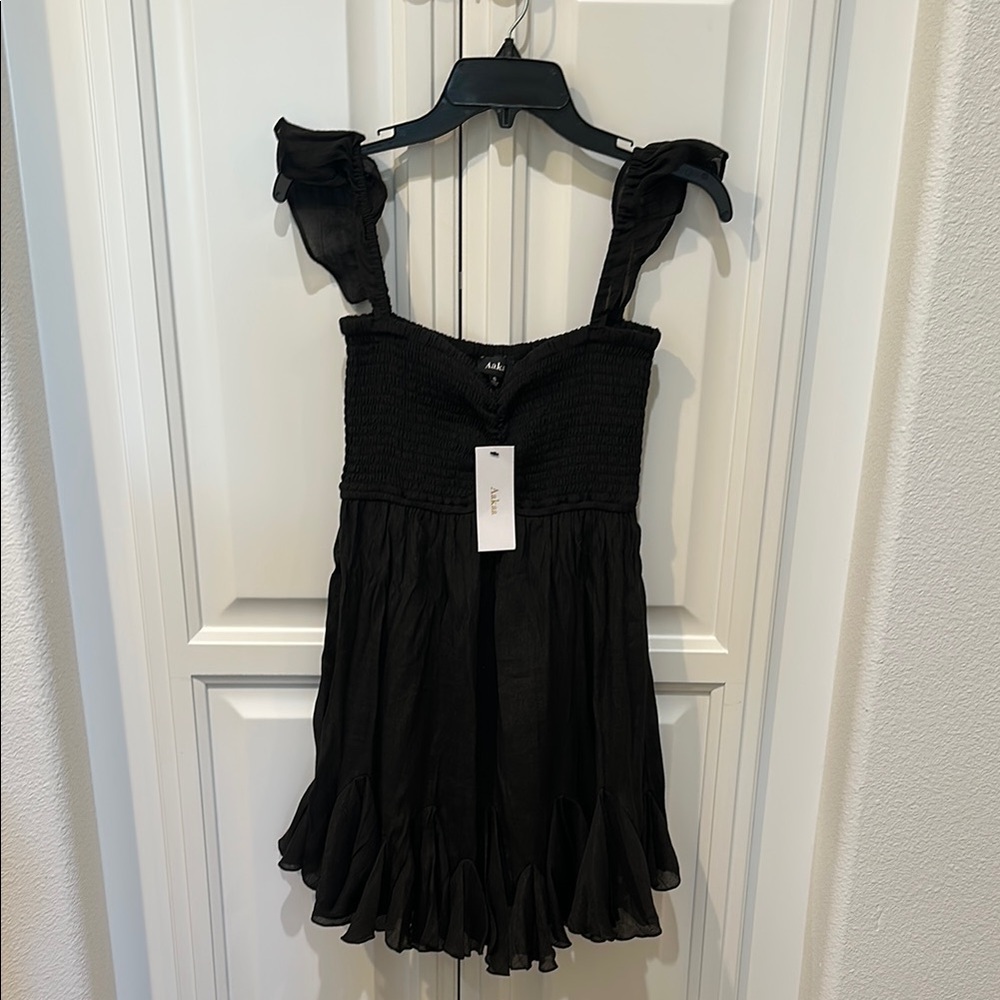 Aakaa Black Ruffle Dress